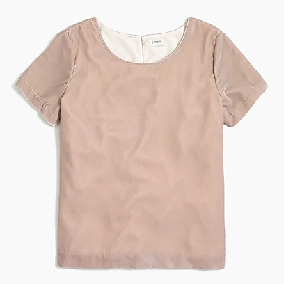 JCrew工厂店Velvet T-shirt