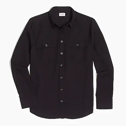 JCrew工厂店Long-sleeve button-down shirt with front pockets