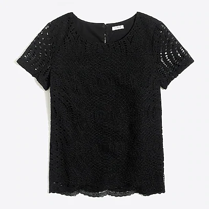 JCrew工厂店Lace T-shirt