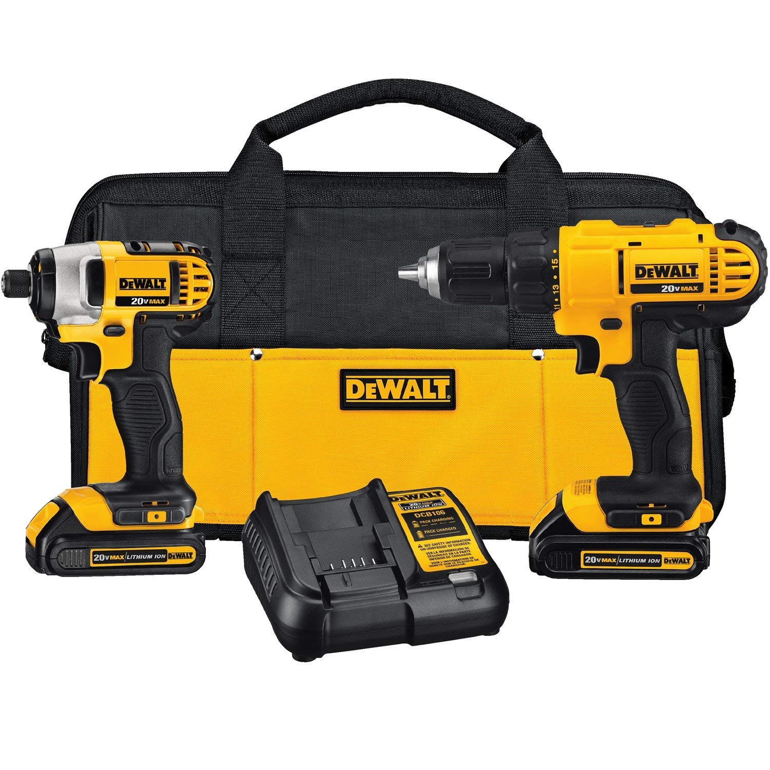 DEWALT 得伟 DCK240C2 20伏 MAX 紧凑型电钻+冲击钻套装6.4折 