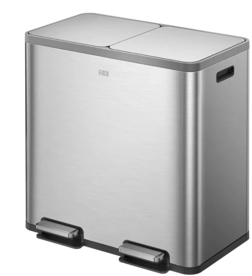 双隔层不锈钢脚踏垃圾桶