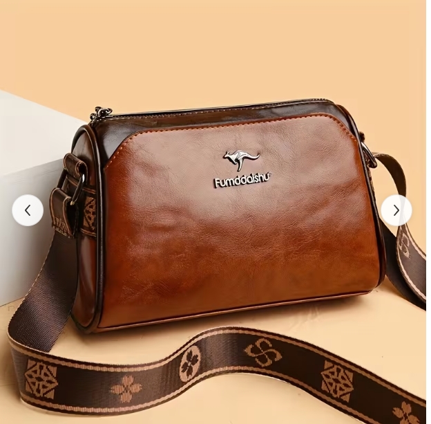 新款女士时尚纯棕色复古包23.74元