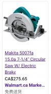95新makita 手电锯，只用了一次，$120