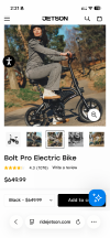 Jetson Bolt Pro 電動自行車（2部）每部售價 $180。