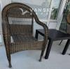 2 Stackable All-Weather Patio Armchairs + Table Set